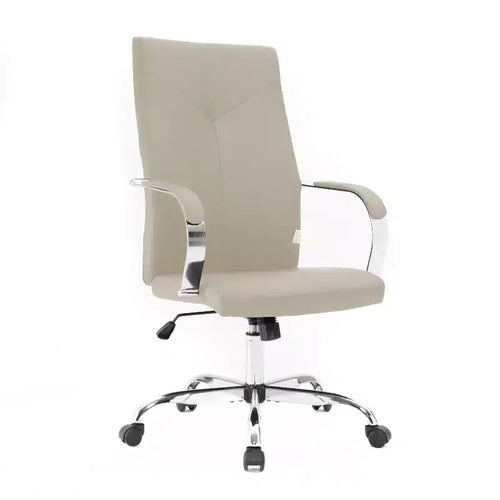HomeStock 33 in.H Adjustable Height Beige Cushion Seat Material with Casters/Wheels Office Chairs