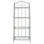 SAFAVIEH Bryn Scaffale da panettiere da esterno a 4 ripiani in ferro battuto vittoriano - 25 pollici L x 15 pollici P x 63 pollici H - 25 L x 15 P x 63 H