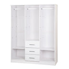 Palace Imports Armadio a 3 ante Cosmo 100% legno massello con ante in legno massello o a specchio