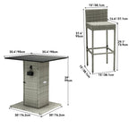 Moasis Set di Mobili da Esterno con Bar in Vimini 5 Pezzi - 5 PZ