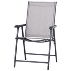 Set di 4 sedie pieghevoli Outsunny per patio, dal design semplice ed elegante, comode per terrazza, giardino, cortile e viaggio