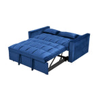 Divanetto Futon Moderno in Velluto con Schienale Reclinabile e Tasche, 2 Posti - Grigio Scuro / Grigio Chiaro / Blu / Nero