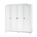 Palace Imports Armadio Kyle a 4 Ante in 100% Legno Massello con Ante in Legno Massello o a Specchio