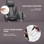 Sedia da gaming BOSSIN Racing Style, sedia da gamer per persone robuste fino a 136 kg, sedia da computer con schienale alto