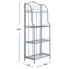 SAFAVIEH Bryn Scaffale da panettiere da esterno a 4 ripiani in ferro battuto vittoriano - 25 pollici L x 15 pollici P x 63 pollici H - 25 L x 15 P x 63 H