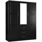 Palace Imports Armadio a 3 ante Cosmo 100% legno massello con ante in legno massello o a specchio