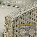 HOOOWOOO, Set di 2 Sedie da Esterno in Rattan Intrecciato con Schienale Alto