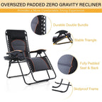 Sedia a sdraio oversize XL imbottita con gravità zero, bracciolo più largo, reclinabile regolabile con portabicchieri - N/D