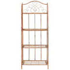 SAFAVIEH Bryn Scaffale da panettiere da esterno a 4 ripiani in ferro battuto vittoriano - 25 pollici L x 15 pollici P x 63 pollici H - 25 L x 15 P x 63 H