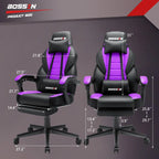 Sedia da gaming BOSSIN Racing Style, sedia da gamer per persone robuste fino a 136 kg, sedia da computer con schienale alto